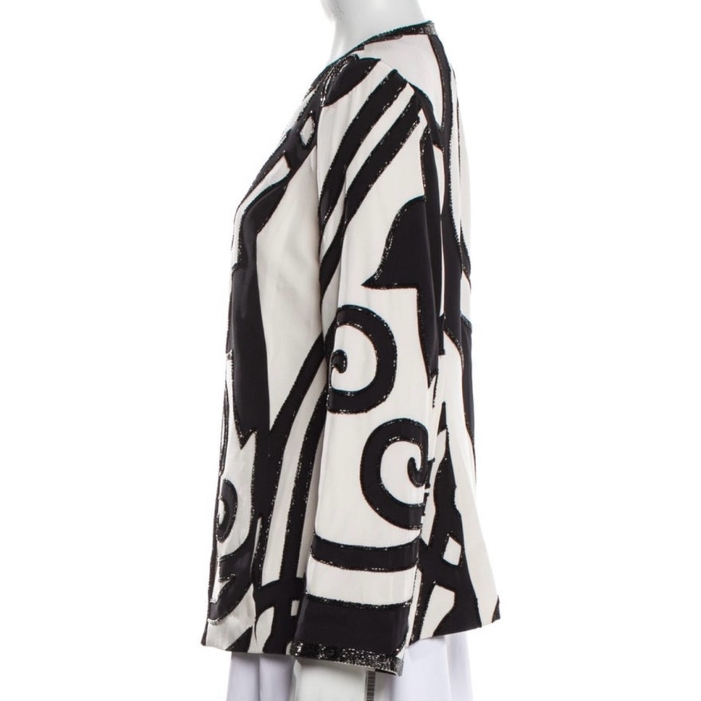 St. John Black and White Swirl Blazer - Picture 2 of 9